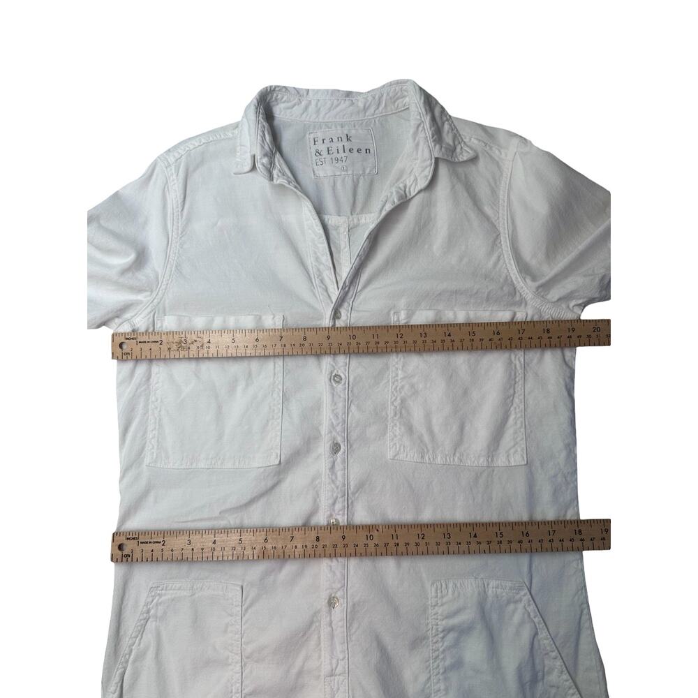 Frank & Eileen Ireland Playsuit Romper L White Linen Blend Made in USA - Picture 7 of 14